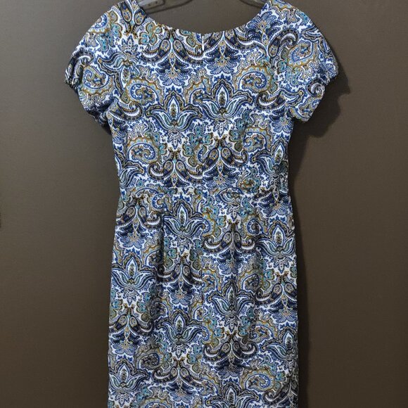 J. Crew Peacock Paisley Delores Dress Silk Blend SIZE 6 - Picture 7 of 7